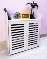 wooden shoe rack